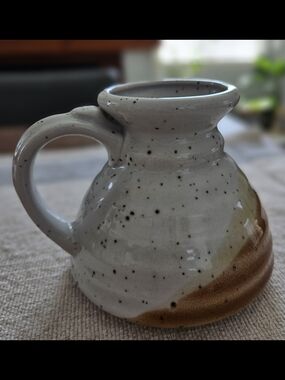 Clay In Mind No Spill Travel Mug Speckled Pottery Caramel Tan 4.25” Vintage 16oz